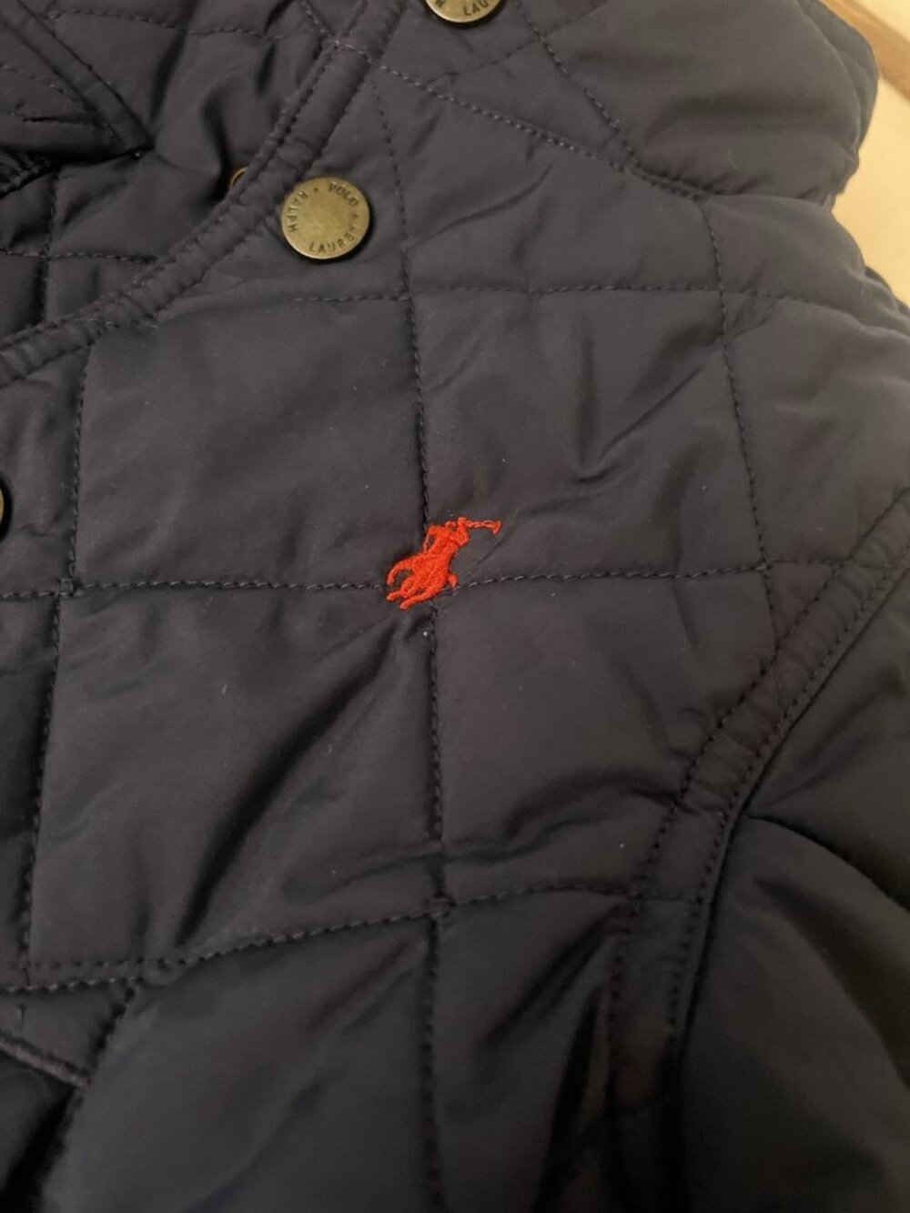 Polo By Ralph Lauren Quilted Navy Lightweight Jacket - Boys Size 18 Mo.    H - Picture 3 of 7